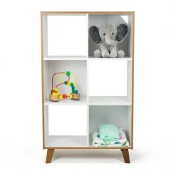 Wood/White Morgan 6 Cube Toy Storage Mid-Century Organizer by Humble Crew -Shabby Chic Shop white and wood grain humble crew toy boxes bc70564 1f 1000