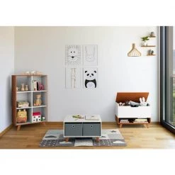 Wood/White Morgan 6 Cube Toy Storage Mid-Century Organizer by Humble Crew -Shabby Chic Shop white and wood grain humble crew toy boxes bc70564 31 1000