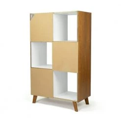 Wood/White Morgan 6 Cube Toy Storage Mid-Century Organizer by Humble Crew -Shabby Chic Shop white and wood grain humble crew toy boxes bc70564 66 1000