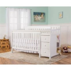 Brody White 5-in-1 Convertible Crib with Changer by Dream On Me -Shabby Chic Shop white dream on me cribs 620 w c3 1000