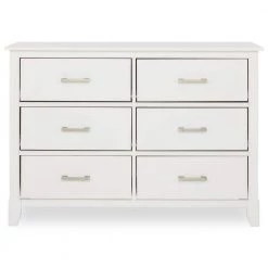 Universal White Double Dresser, Kids Dresser, 6-Drawers Dresser, Mid Century Modern by Dream On Me