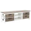 Lovell 32 in. White Rectangle Wood Console Table with Storage by East At Main