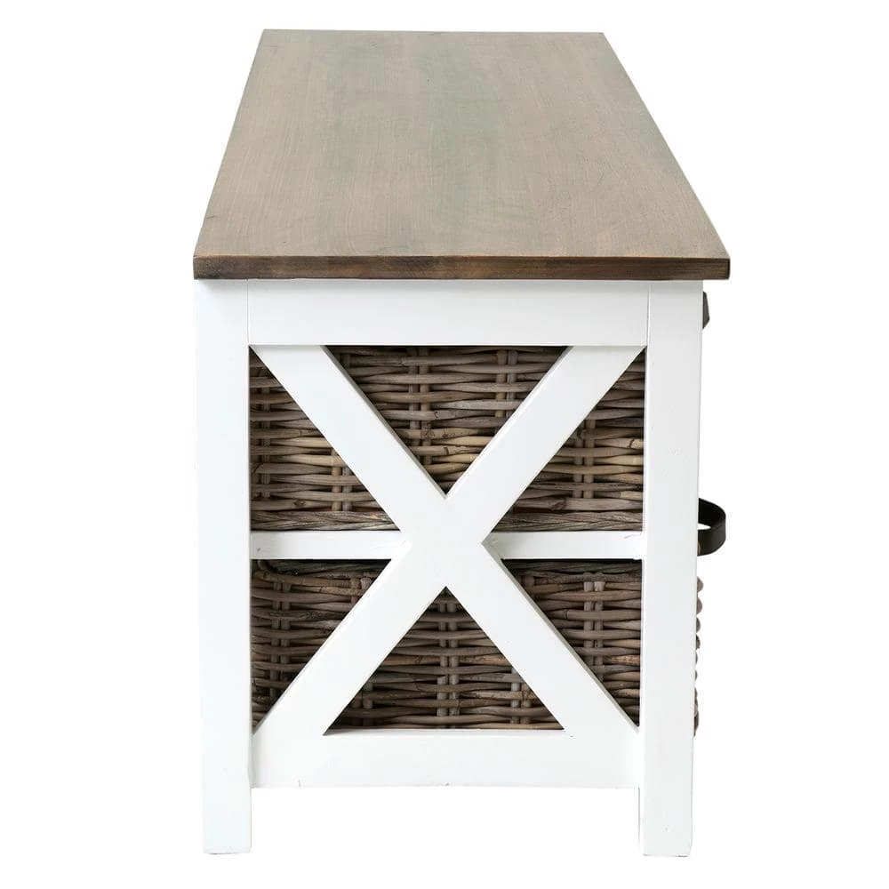 Lovell 32 in. White Rectangle Wood Console Table with Storage by East At Main 2 Lovell 32 in. White Rectangle Wood Console Table with Storage by East At Main - Image 2