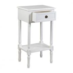 Lilith White Side Table by East At Main -Shabby Chic Shop white east at main end side tables tt du 75005 wh 1f 1000