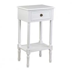 Lilith White Side Table by East At Main