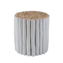 Katherine White Teak Accent Table by East At Main