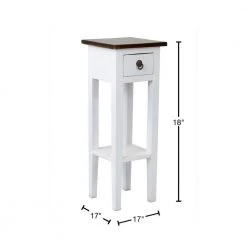 Rico 32 in. White Mahogany Accent Table by East At Main -Shabby Chic Shop white east at main end side tables tt ut ry509 wh 40 1000