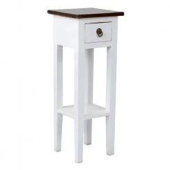 Rico 32 in. White Mahogany Accent Table by East At Main