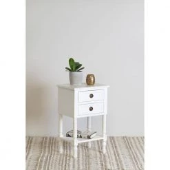 White Nova Bedside Table by East At Main -Shabby Chic Shop white east at main nightstands tt du 75008 wh 31 1000