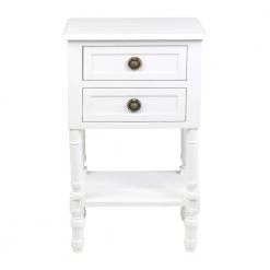 White Nova Bedside Table by East At Main -Shabby Chic Shop white east at main nightstands tt du 75008 wh 4f 1000