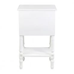 White Nova Bedside Table by East At Main -Shabby Chic Shop white east at main nightstands tt du 75008 wh fa 1000