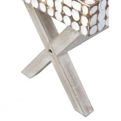 47 in. x 16 in. x 18 in. Coco White Coconut Shell Wash Bench by East At Main -Shabby Chic Shop white wash east at main dining benches sb 70632 wp 44 1000