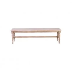 Patricia Natural Dining Bench with Mindi Wood, 16.9 in. x 58.8 in. x 13.8 in. by East At Main