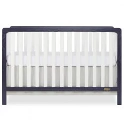 Ridgefield II White and Wires Brushed Navy 5-in-1 Convertible Crib by Dream On Me
