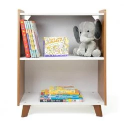 Morgan Kids Wooden 2 Shelf Mid-Century Bookcase, Wood Grain & White by Humble Crew -Shabby Chic Shop white wood grain humble crew kids bookshelves bc70571 c3 1000