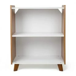 Morgan Kids Wooden 2 Shelf Mid-Century Bookcase, Wood Grain & White by Humble Crew -Shabby Chic Shop white wood grain humble crew kids bookshelves bc70571 fa 1000